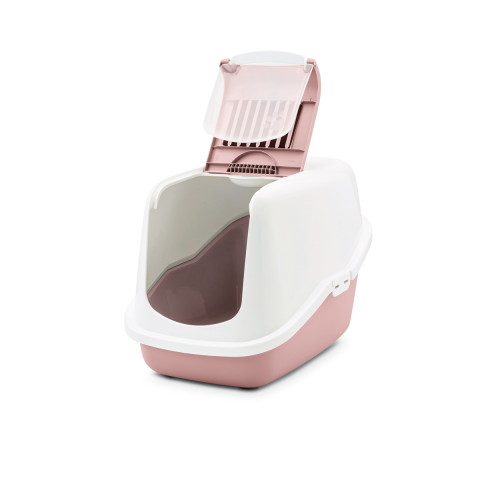SAVIC Nestor Weiß-Rosa - Geschlossene Katzentoilette - 56x39x38,5 cm - 1 Stk - Fotogalerie 4