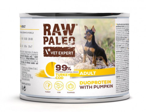 RAW PALEO Duoprotein Turkey & Cod Adult - Nassfutter für Hunde - 200g - Fotogalerie 1