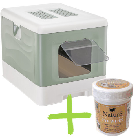 FERPLAST Sahara Green – Katzentoilette – 52 × 39 × 40 cm + GRATIS - Fotogalerie 1