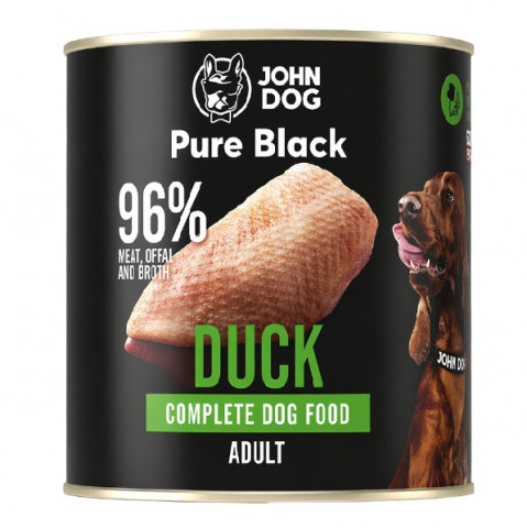 JOHN DOG Pure Black Ente - Nassfutter für Hunde - 800g - Fotogalerie 1