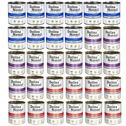DOLINA NOTECI Premium MIX 3 Geschmacksrichtungen – Nassfutter für Hunde – 30×800g - Fotogalerie 1