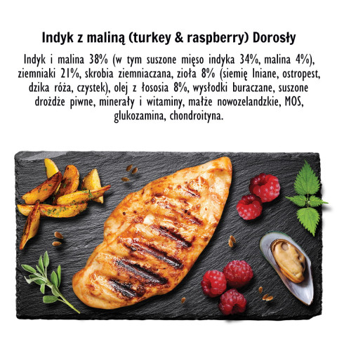 PAKA ZWIERZAKA Turkey with raspberry M - trockenfutter für Hunde - 1,5kg - Fotogalerie 2