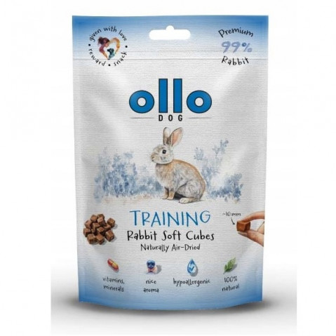 OLLO Air Dried Training Rabbit Cubes - leckerli für hunde - 80g - Fotogalerie 1