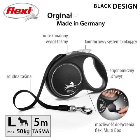 Flexi Black Design L 5 m Hund Rückziehbare Leine - Fotogalerie 5