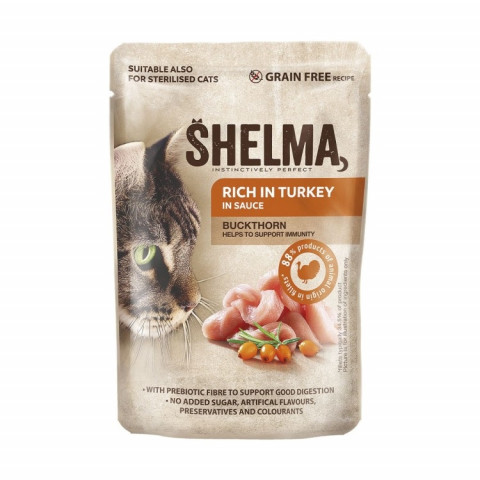SHELMA Rich in turkey in sauce - nassfutter für Katzen - 6x85g - Fotogalerie 2