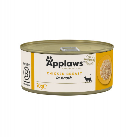 APPLAWS Chicken breast in broth - nassfutter für Katzen - 6x70g - Fotogalerie 2