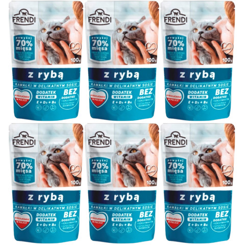 FRENDI Stückchen in Soße mit Fisch - Nassfutter für Katzen - 6x100g - Fotogalerie 1