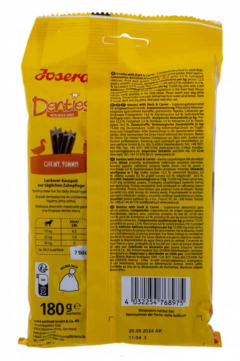 JOSERA Denties Duck with carrot - Hundeleckerli - 180g - Fotogalerie 2