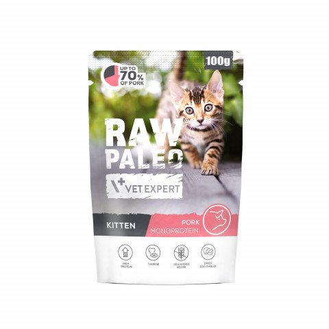 VETEXPERT Raw Paleo Kitten Pork - nassfutter für Katzen - 100g - Fotogalerie 1