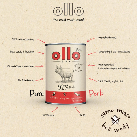 OLLO Pure Pork - Nassfutter für Hunde - 400g - Fotogalerie 7