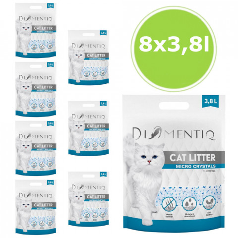 DIAMENTIQ Micro Crystals Silikonstreu, klumpend für Katzen - 8x3.8 l - Fotogalerie 1