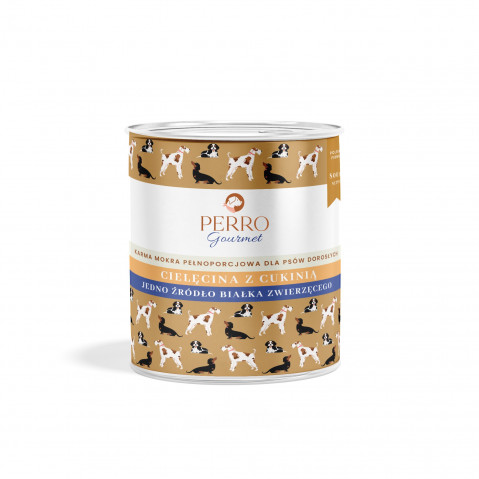 PERRO Gourmet Veal with zucchini - nassfutter für Hunde - 800g - Fotogalerie 1