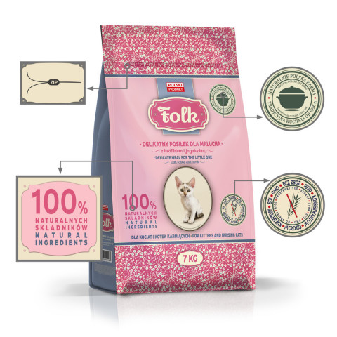 FOLK Gentle meal for kittens with rabbit and lamb - trockenfutter für Katzen - 7kg - Fotogalerie 4