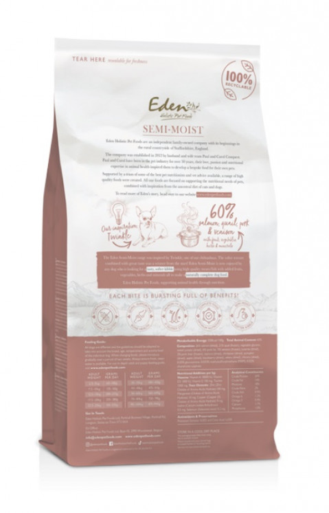 EDEN Semi-Moist Salmon & Quail - halbfeuchtes futter für hunde - 2kg - Fotogalerie 2