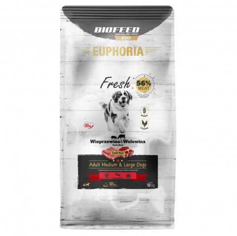 BIOFEED Euphoria Fresh Adult Medium & Large Pork with beef - trockenfutter für Hunde - 12kg - Fotogalerie 1