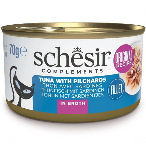 SCHESIR in cooking broth Tuna with sardines - nassfutter für Katzen - 70 g - Fotogalerie 1