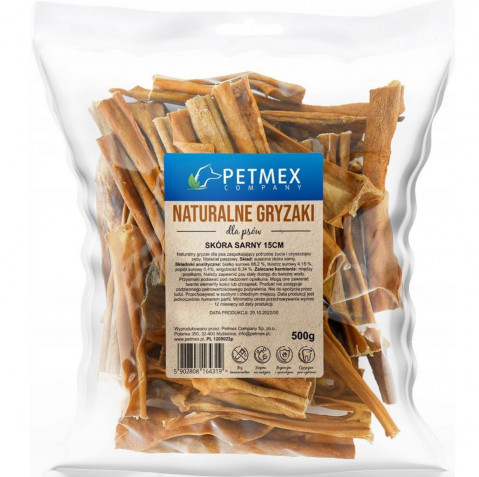 PETMEX Roe deer skin 15 cm - leckerli für hunde - 500g - Fotogalerie 1