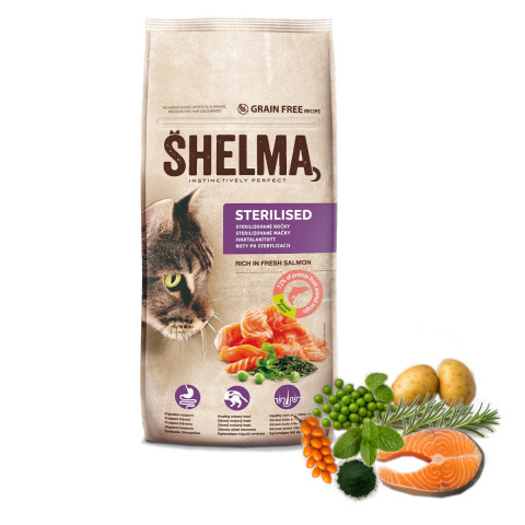 SHELMA Sterilised Salmon - trockenfutter für Katzen - 8kg - Fotogalerie 4
