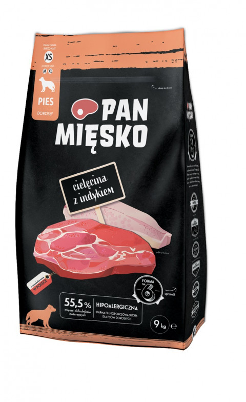 PAN MIĘSKO Veal with turkey XS - trockenfutter für Hunde - 9kg - Fotogalerie 1
