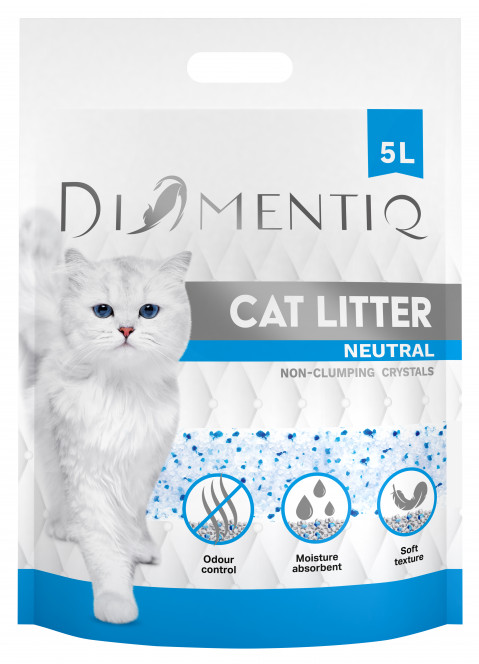 DIAMENTIQ Neutral – neutrales, nicht klumpendes Katzenstreu – 3×5 l - Fotogalerie 5