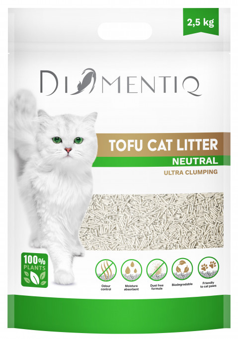 DIAMENTIQ Tofu Neutral Ultra clumping - pflanzliche streu - 2,5 kg - Fotogalerie 1