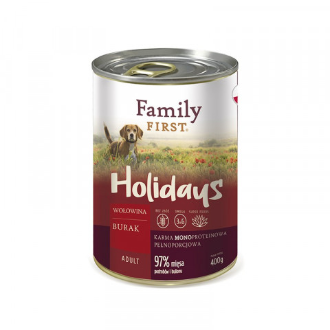 FAMILY FIRST Holidays Adult Beef with beets - Nassfutter für Hunde - 400 g - Fotogalerie 1