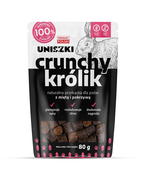 UNISZKI Crunchy Kaninchen mit Minze und Brennnessel - Snack für Hunde - 80g - Fotogalerie 1