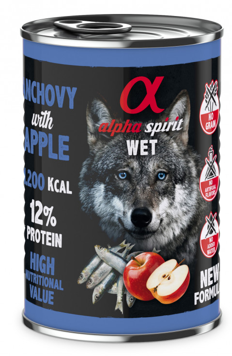 ALPHA SPIRIT WET Anchovis mit Apfel - Nassfutter für Hunde - 400g - Fotogalerie 1