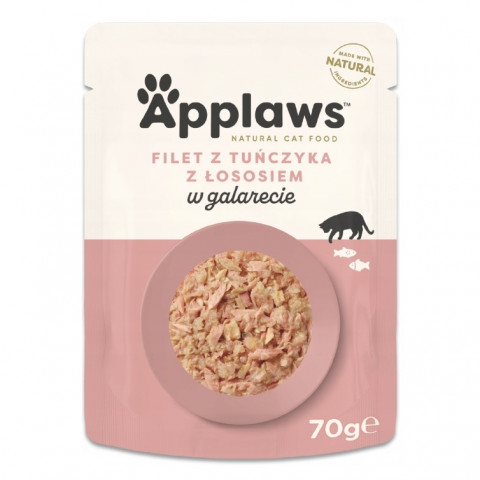 APPLAWS Tuna fillet with salmon in jelly - nassfutter für Katzen - 70g - Fotogalerie 1
