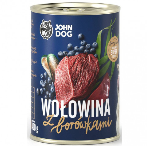 JOHN DOG Berry Line Adult Beef with blueberries - Nassfutter für Hunde - 400g - Fotogalerie 1