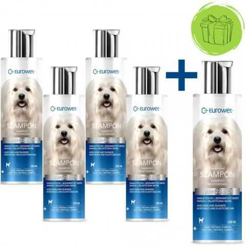 EUROWET Feuchtigkeitsspendend - Hundeshampoo - 200 ml - 4+1 GRATIS! - Fotogalerie 1