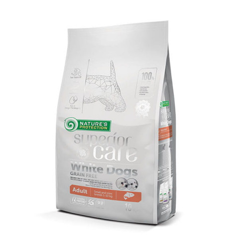 NATURE'S PROTECTION Superior Care White Dogs Grain Free Junior Small Białoryba – Trockenfutter für Welpen – 10 kg - Fotogalerie 1