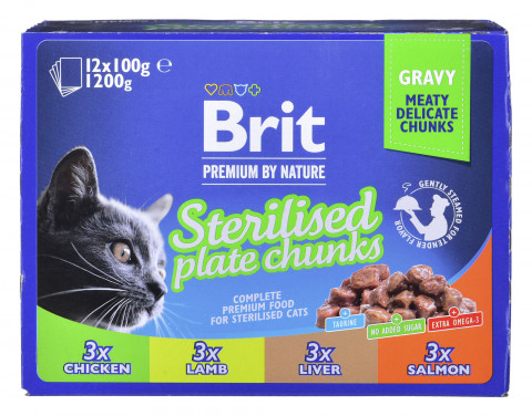 BRIT Premium Cat Sterilised Plate - Nassfutter für Katzen - 12x100g - Fotogalerie 3