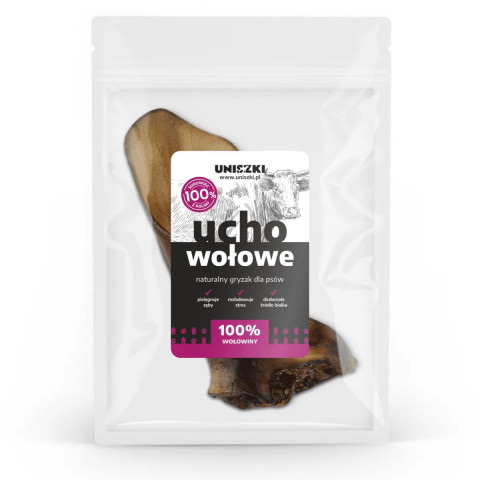 UNISZKI Mittleres Rinderohr - Leckerli für Hunde - 1 Stück - Fotogalerie 1