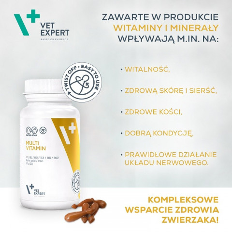 VET EXPERT Multivitamin – Vitamin- und Mineralstoffpräparat für Hunde und Katzen – 30 Kapseln. - Fotogalerie 2