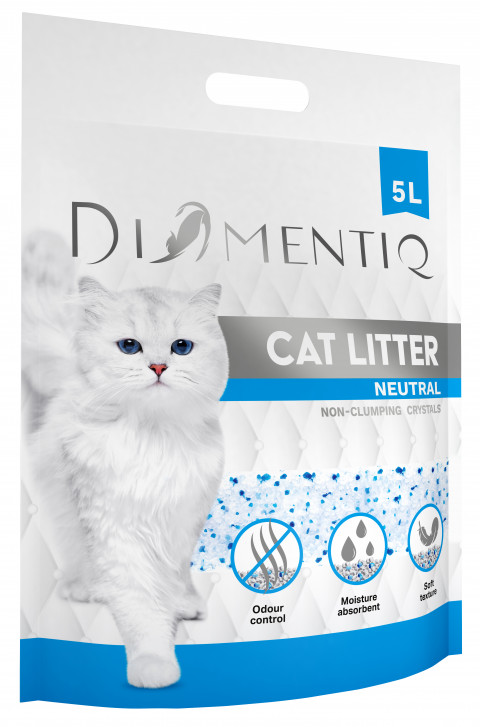 DIAMENTIQ Neutral – neutrales, nicht klumpendes Katzenstreu – 3×5 l - Fotogalerie 3