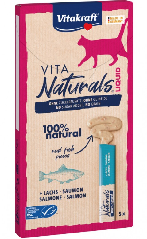 VITAKRAFT Vita Naturals Liquid Salmon - Katze behandeln - 5 x 15g - Fotogalerie 1
