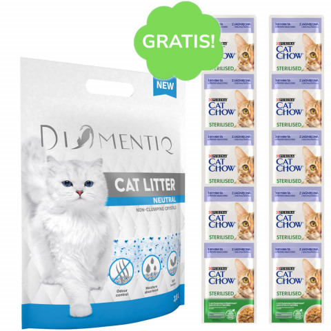 DIAMENTIQ Neutral – neutrales Katzenstreu – 3,8 l + 10×85 g PURINA Cat Chow Sterilised Lamm mit grünen Bohnen GRATIS! - Fotogalerie 1