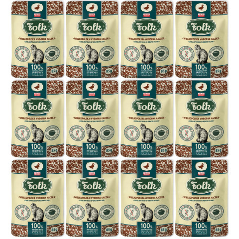 FOLK Großpolnische ausgezeichnete Ente – Nassfutter für Katzen – 12x85g - Fotogalerie 1