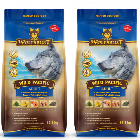 WOLFSBLUT Wild Pacific Fish with potatoes - trockenfutter für Hunde - 2x12,5kg - Fotogalerie 1