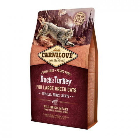 CARNILOVE Cat Large Breed Duck and turkey - trockenfutter für Katzen - 2kg - Fotogalerie 1