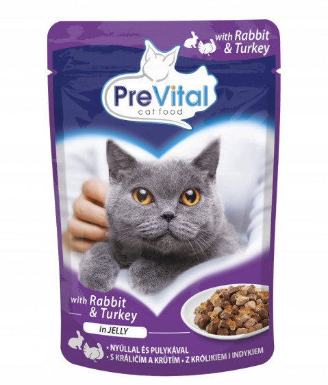 PREVITAL Turkey and rabbit in jelly - nassfutter für Katzen - 100g - Fotogalerie 1