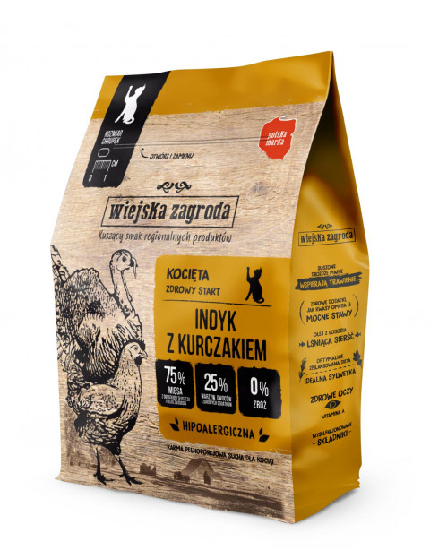 WIEJSKA ZAGRODA Kitten Turkey with chicken - trockenfutter für Katzen - 400g - Fotogalerie 1
