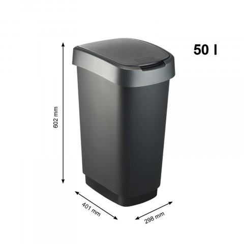ROTHO Twist Silver - mülleimer – 50l - Fotogalerie 2
