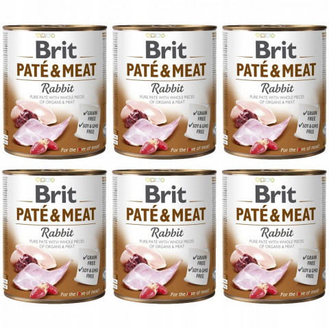BRIT Paté & Meat Kaninchen - Nassfutter für Hunde - 6x800g - Fotogalerie 1