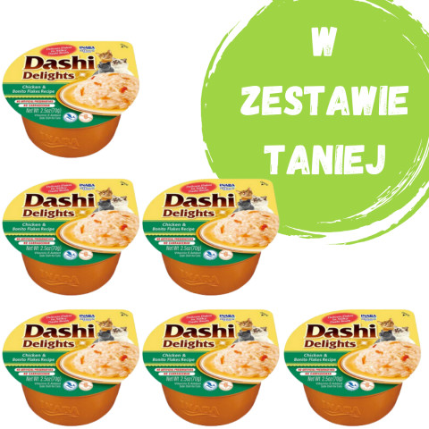 INABA Dashi Delights Huhn mit Bonitoflocken in Brühe – Delikatesse für Katzen – 3x70 g + 1x70 g Gratis! - Fotogalerie 1