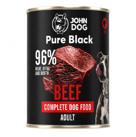 JOHN DOG Pure Black Rindfleisch - Nassfutter für Hunde - 400g - Fotogalerie 1