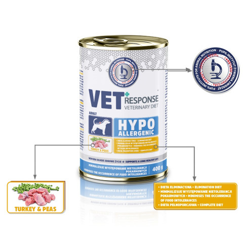 VET RESPONSE Hypoallergenic Turkey - Nassfutter für Hunde - 400g - Fotogalerie 4