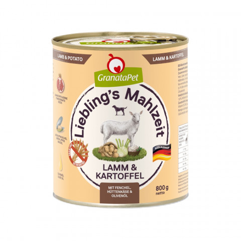 GRANATAPET Liebling's Mahlzeit Lamb and potato - Nassfutter für Hunde - 800g - Fotogalerie 1