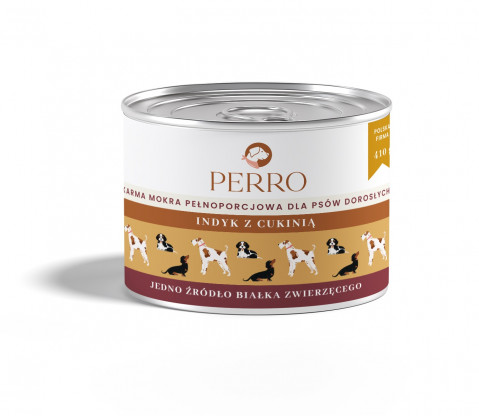 PERRO Turkey with zucchini - nassfutter für Hunde - 410g - Fotogalerie 1